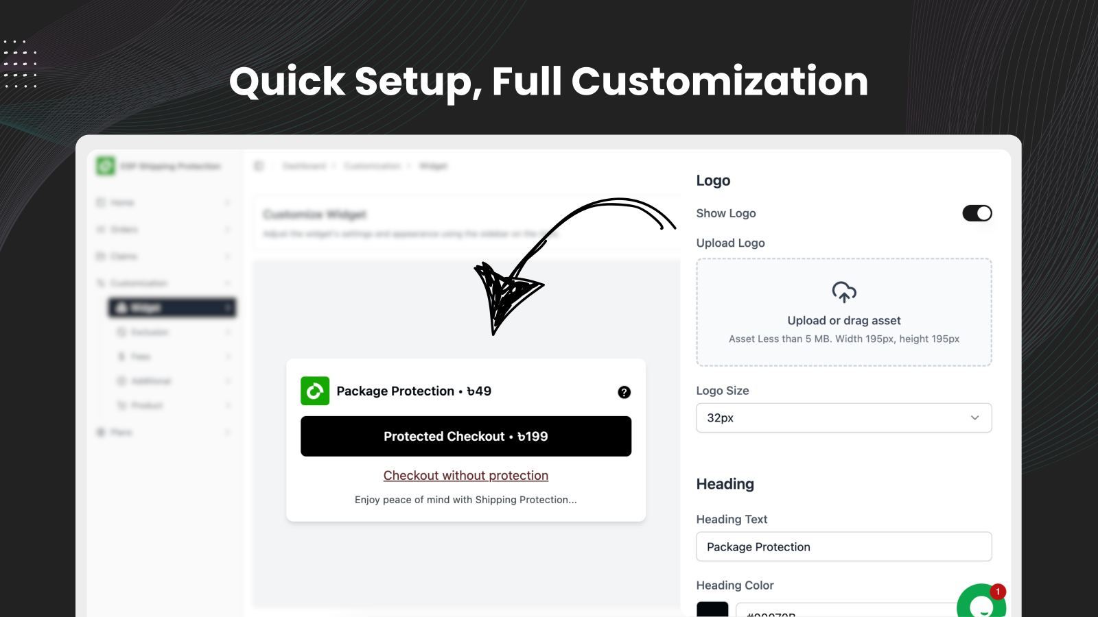 Widget customization page