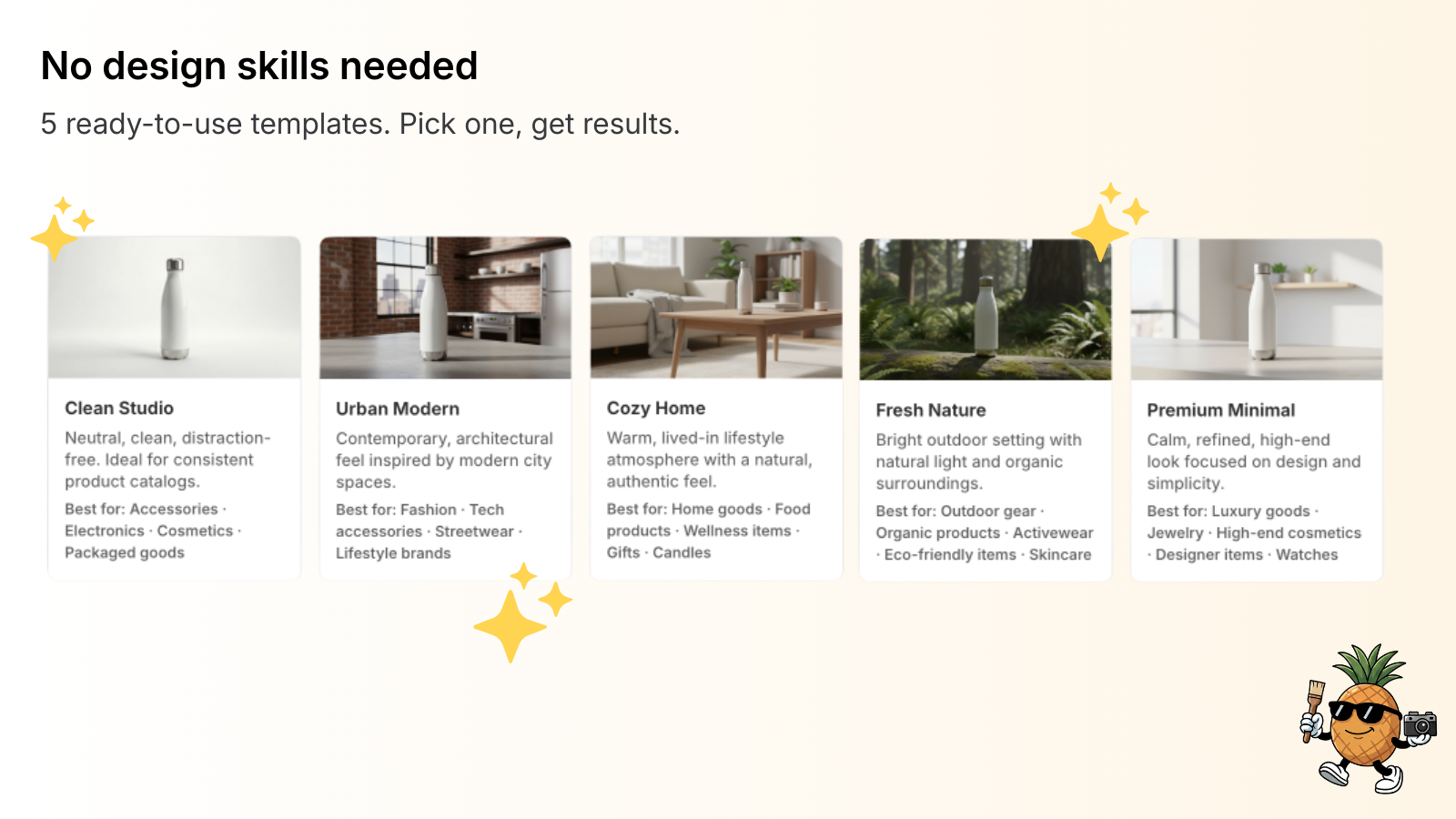 No design skills needed