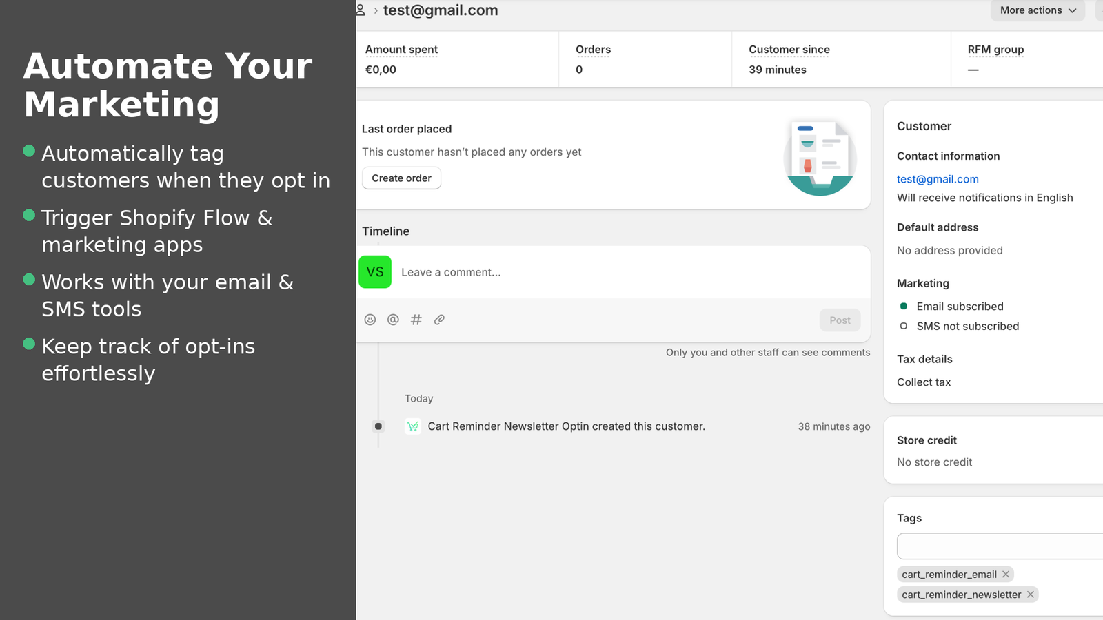 Cart Recovery with tags to trigger shopfiy flow
