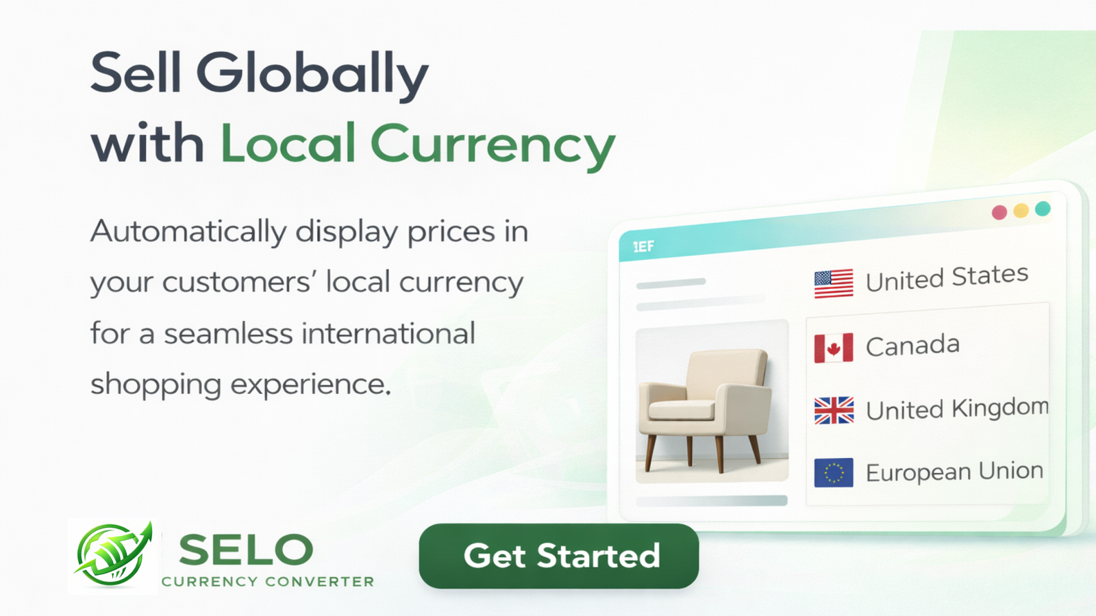 Show prices in local currency for global shoppers easily.