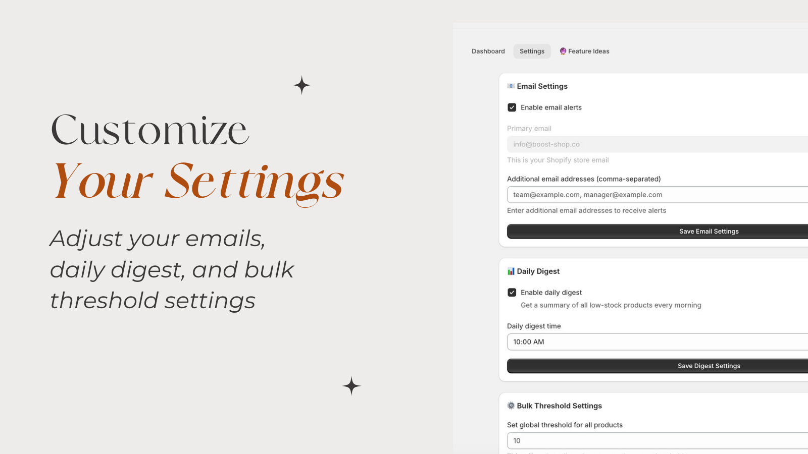 Customize your settings