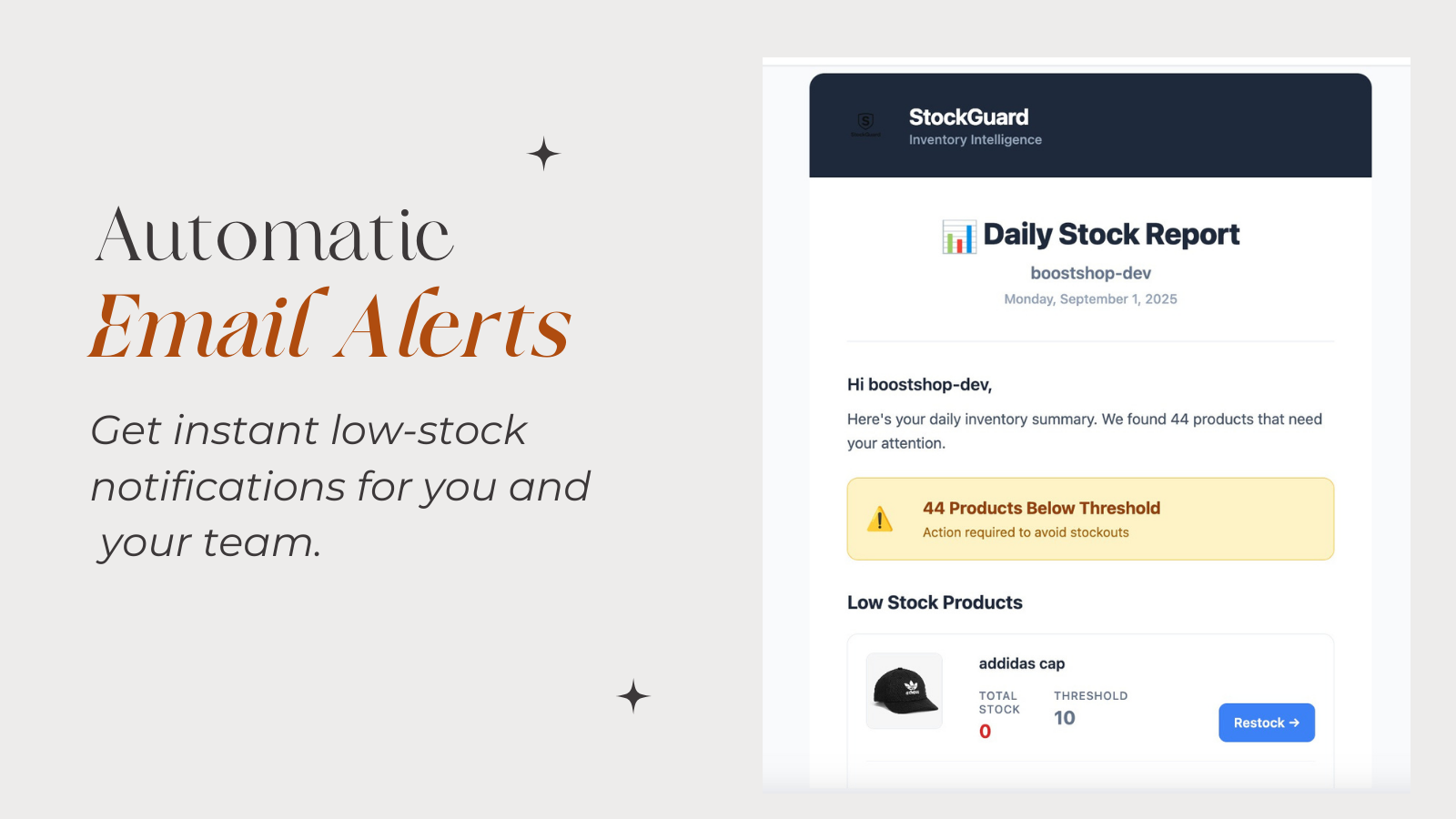 Automatic Email Alerts