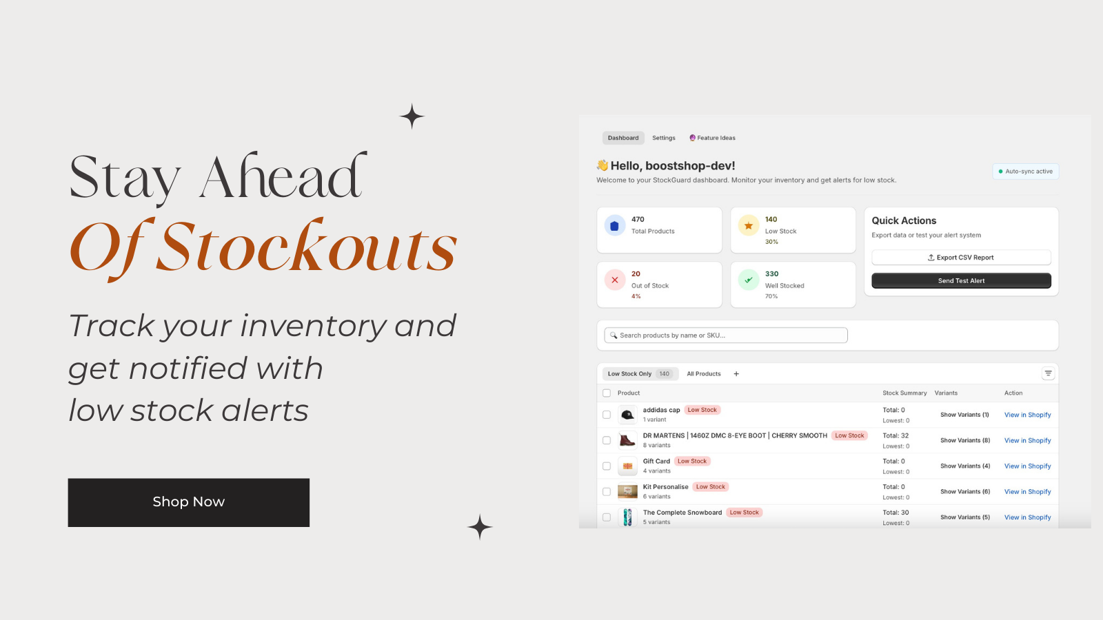 stay ahead of stockouts