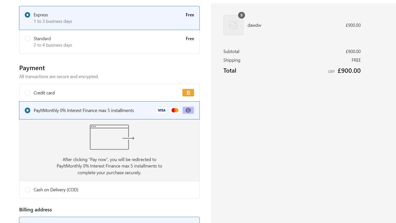 Payment option updated with max instalment number