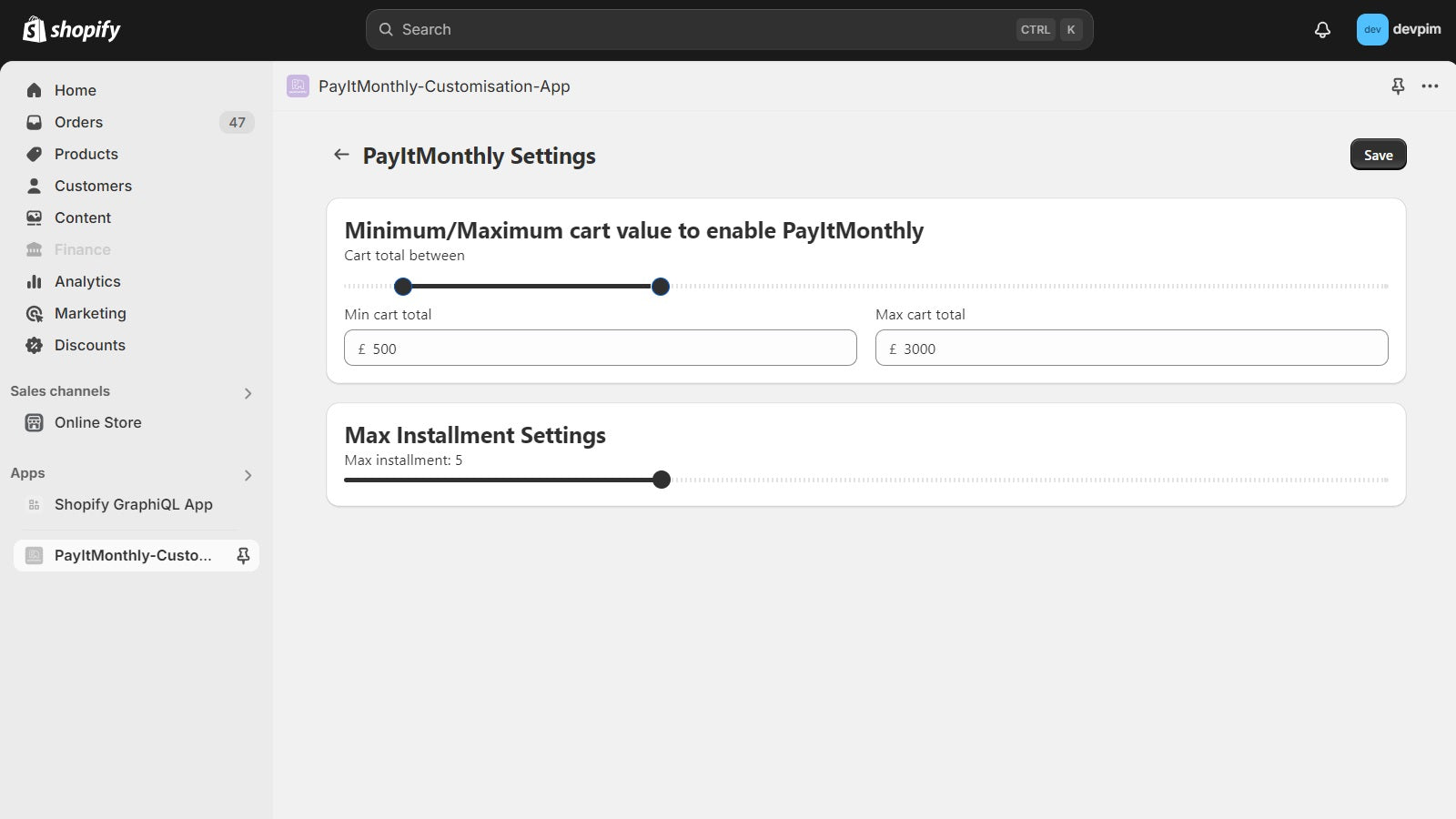 Config with PayItMonthly Customisation App