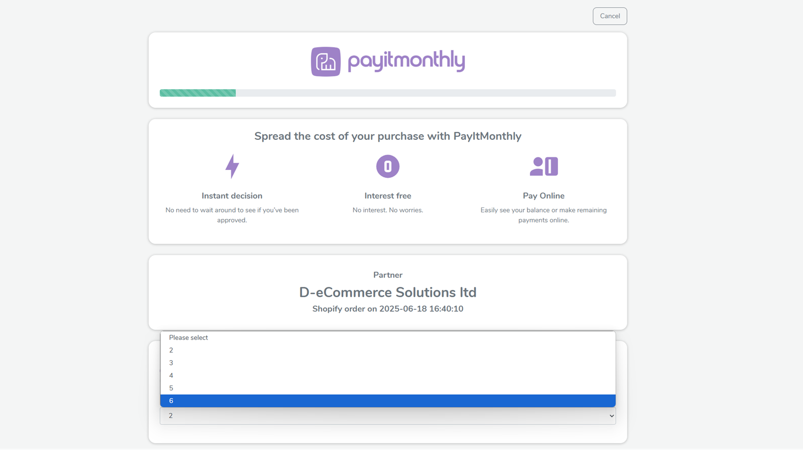 Max instalment use can choose changed