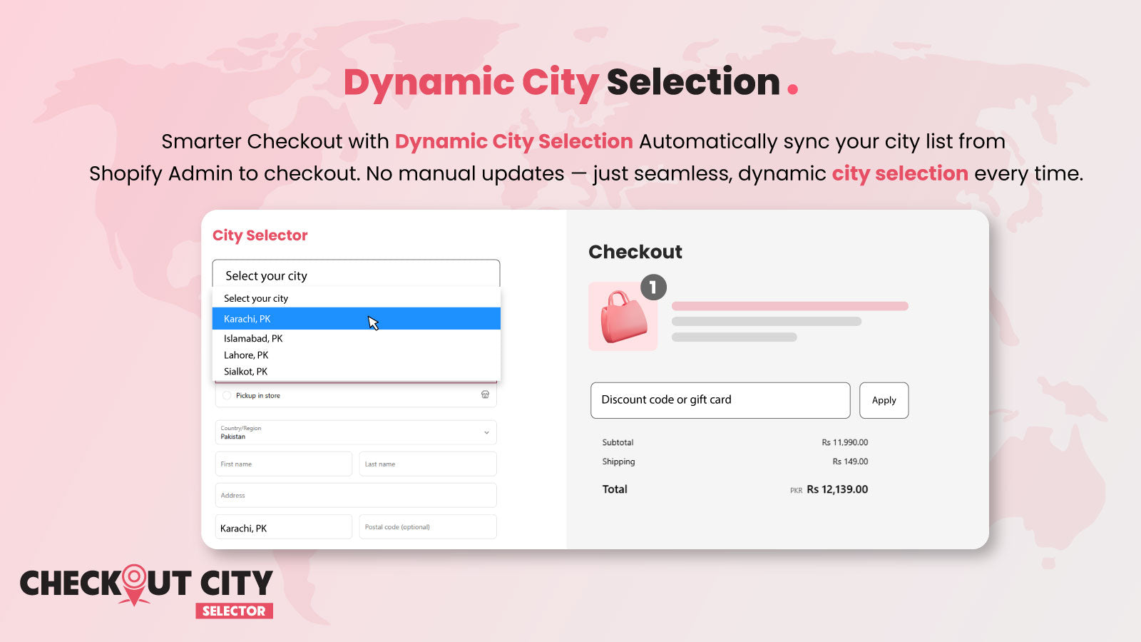 Dynamic City Selection Shopify Checkout