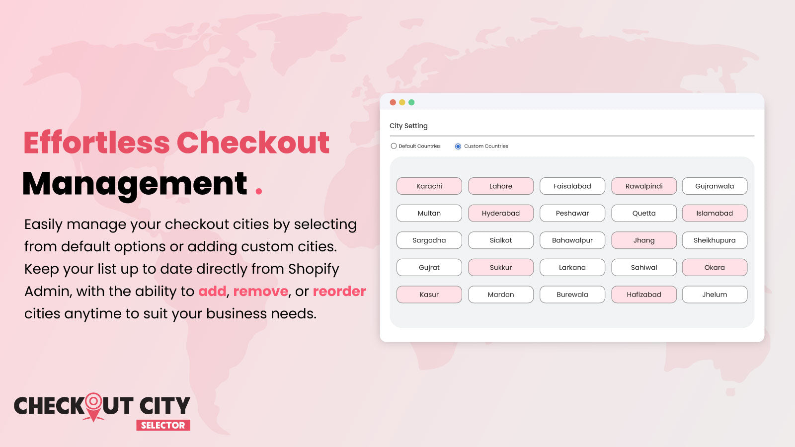 Dynamic City Selection Shopify Checkout