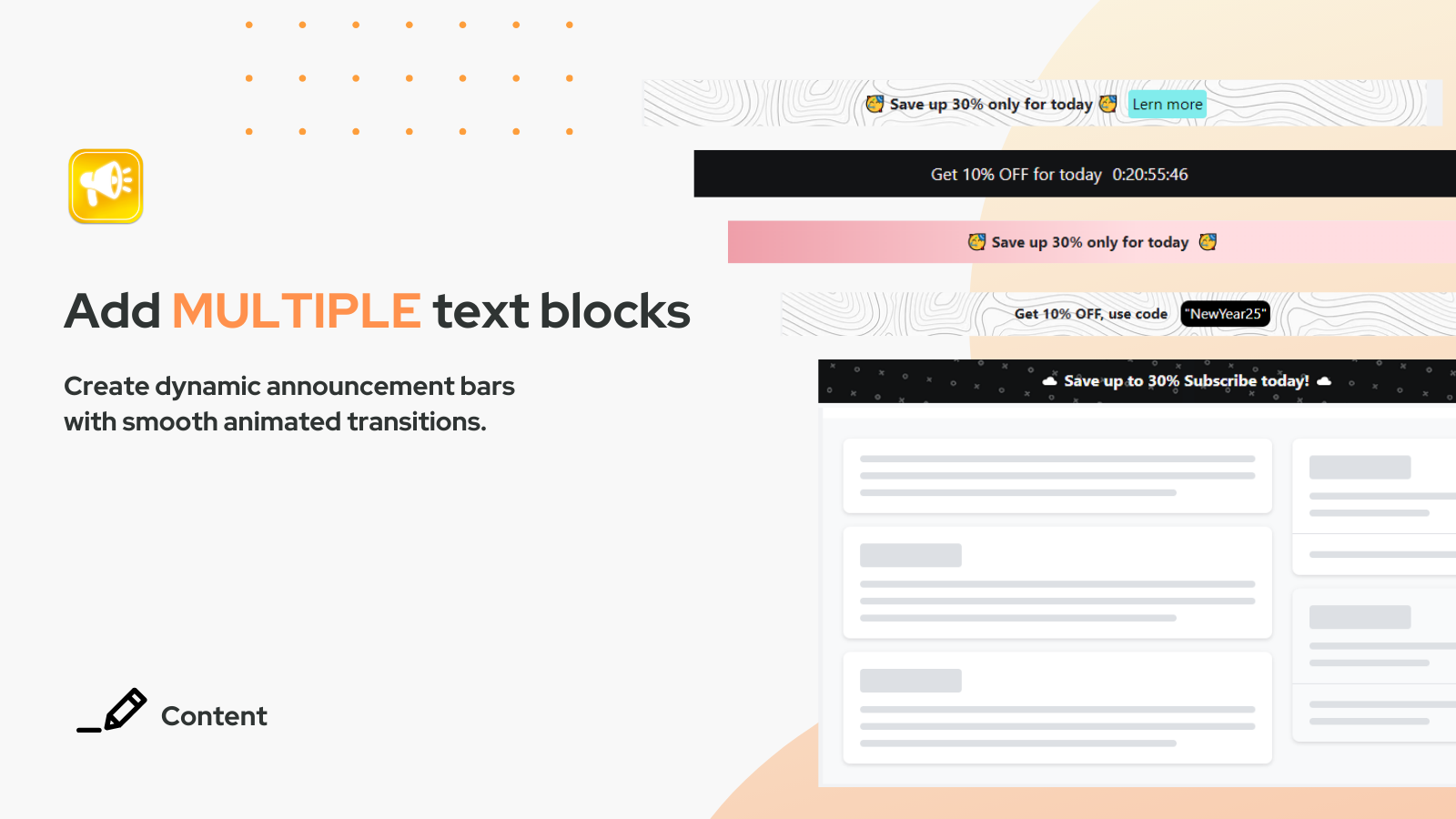 Add multiple text blocks.
