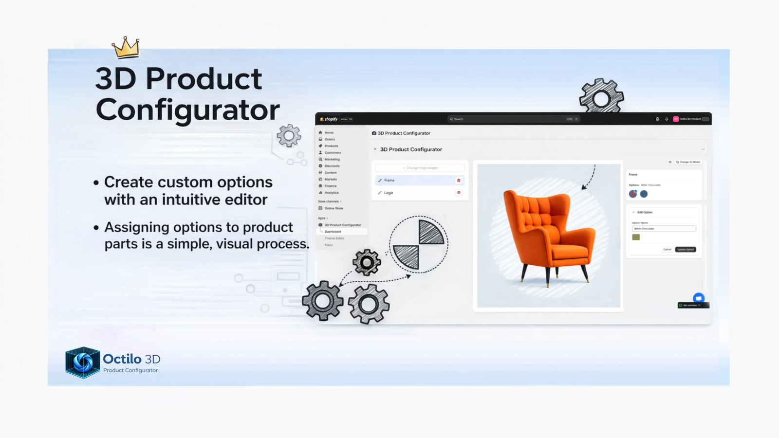 3D product configurator with visual editor