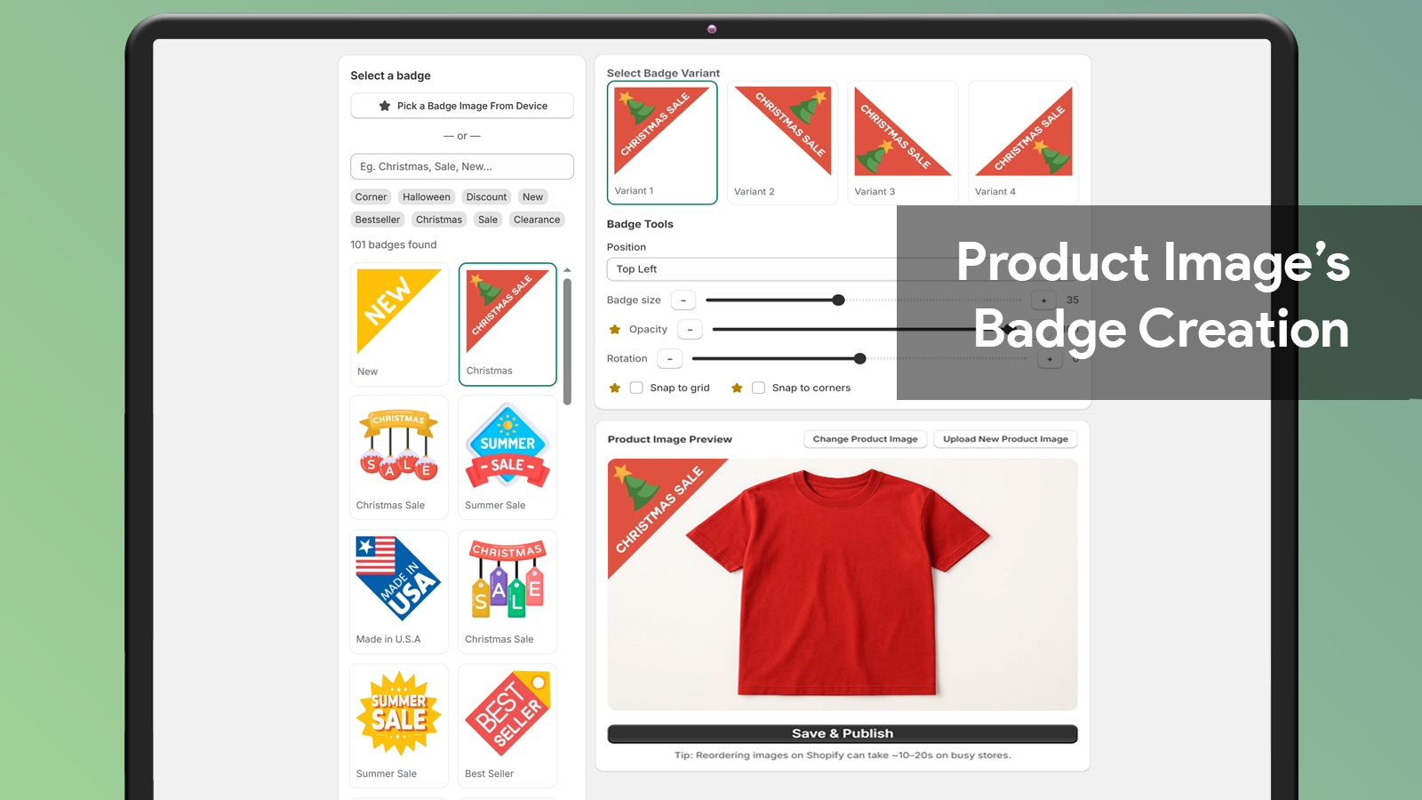 Product Images Badge Creation