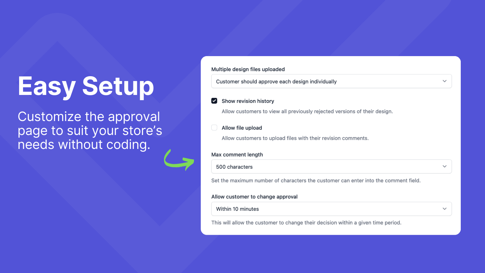 Approval page options