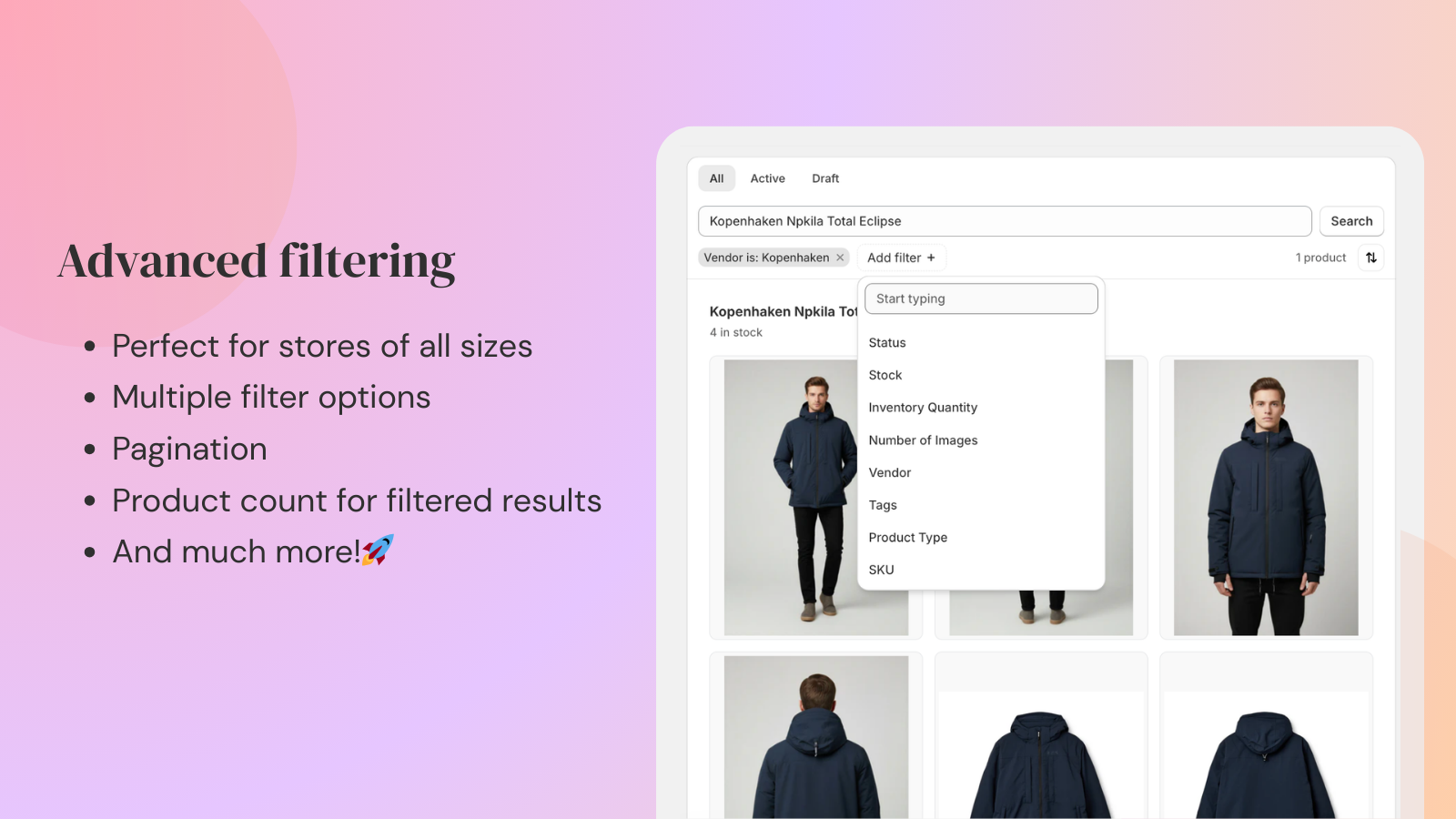 filter products for images to turn into ai model image