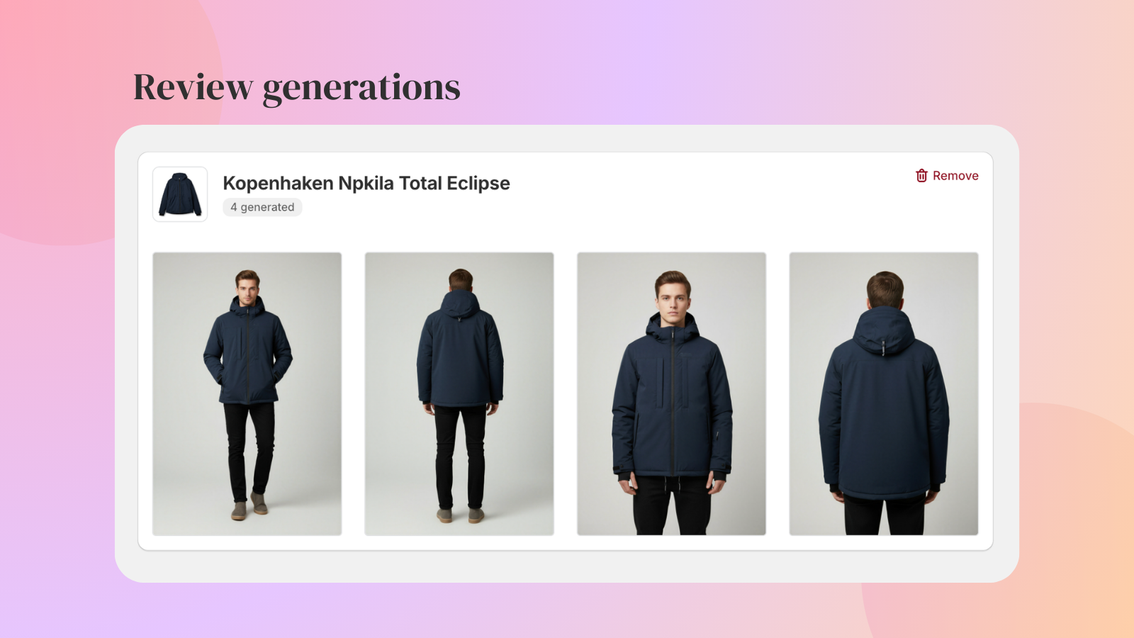 review packshot image to ai model before publishing
