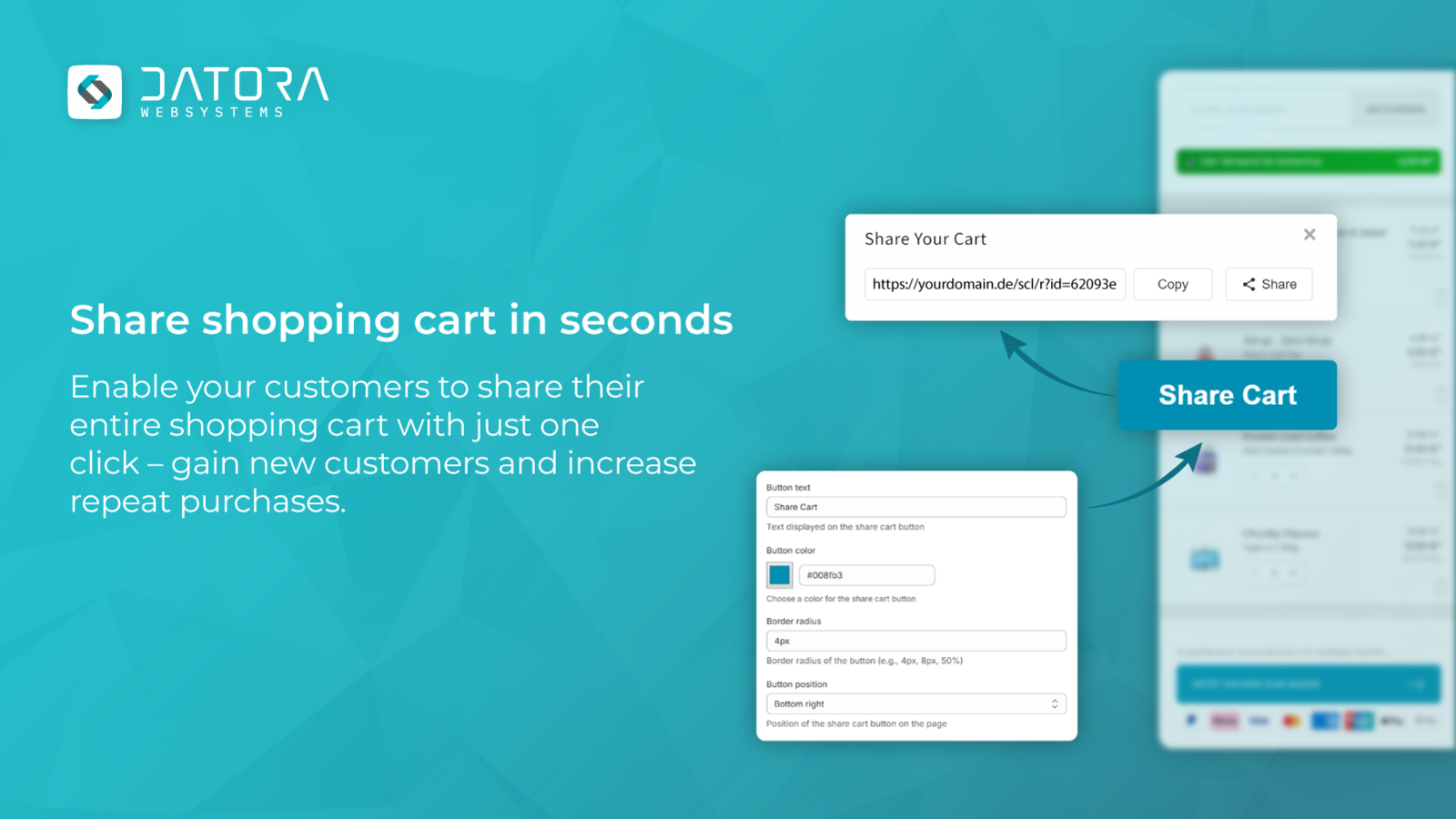 Share shopping cart in seconds