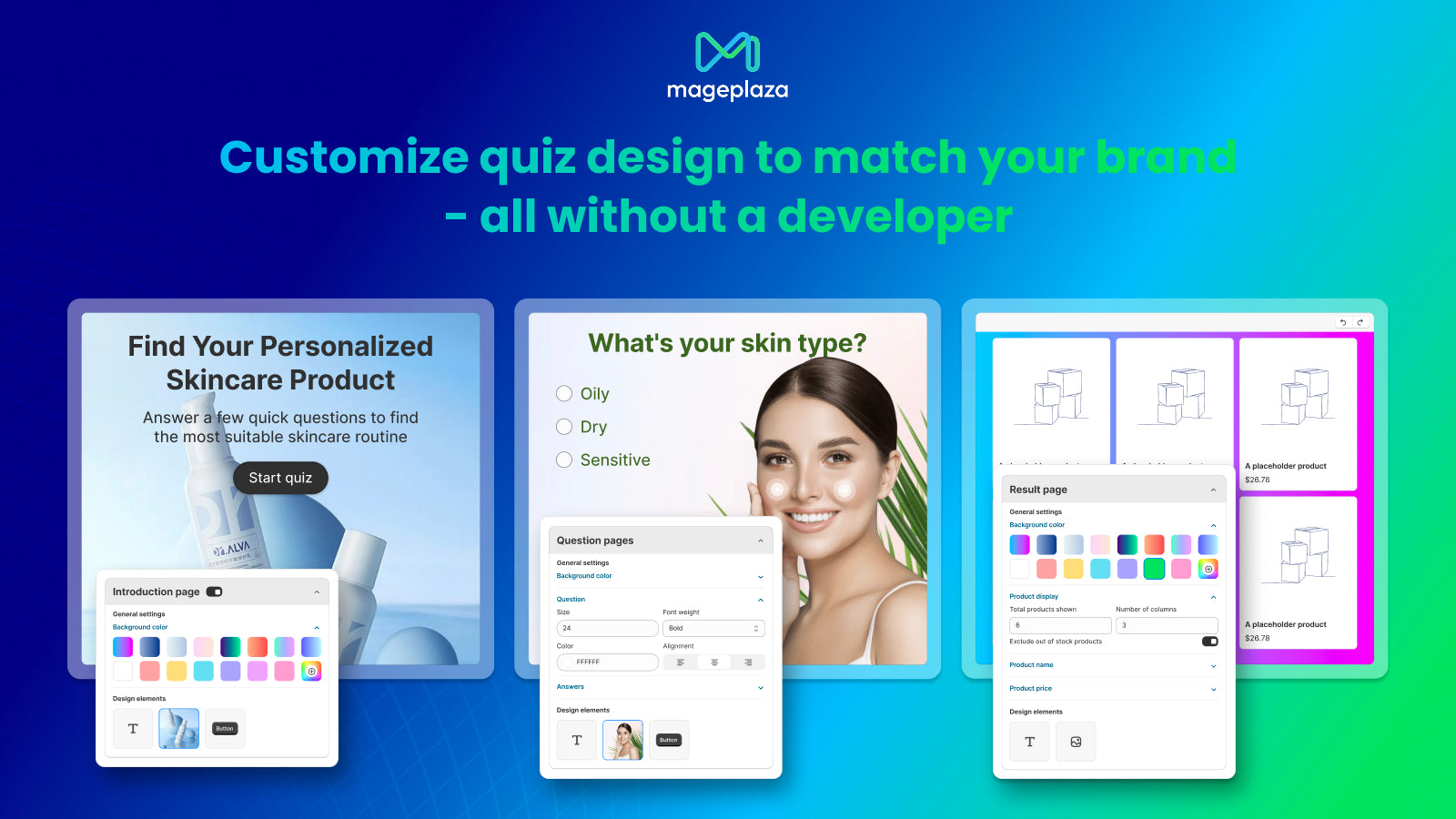 Customize quiz design