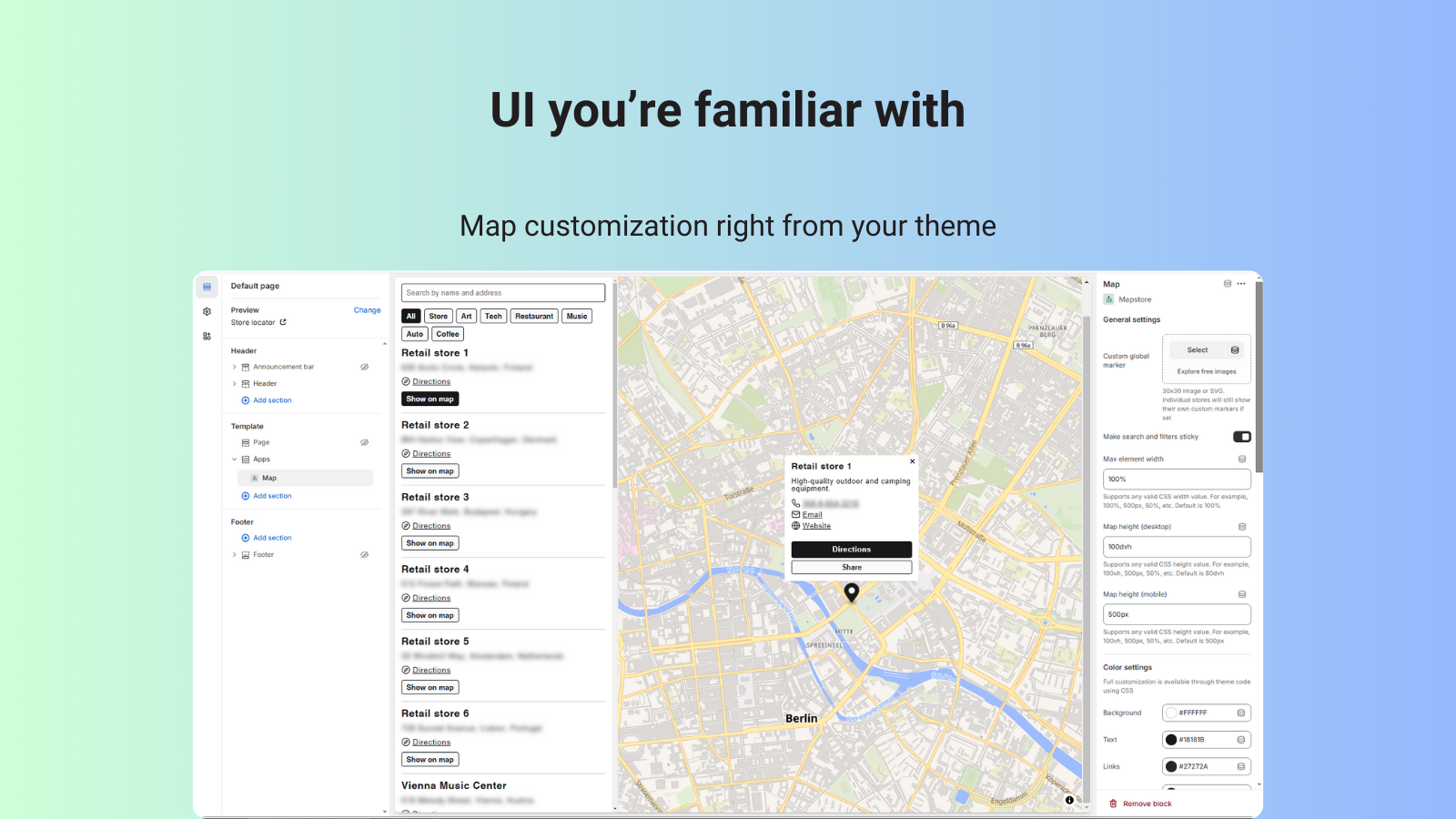 mapstore customizer view