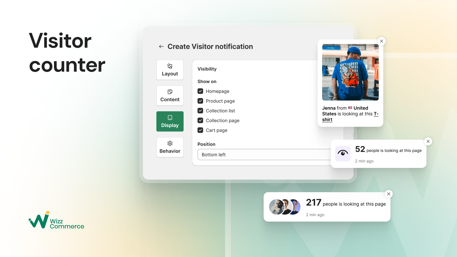 Build trust and increase FOMO with visitor counter
