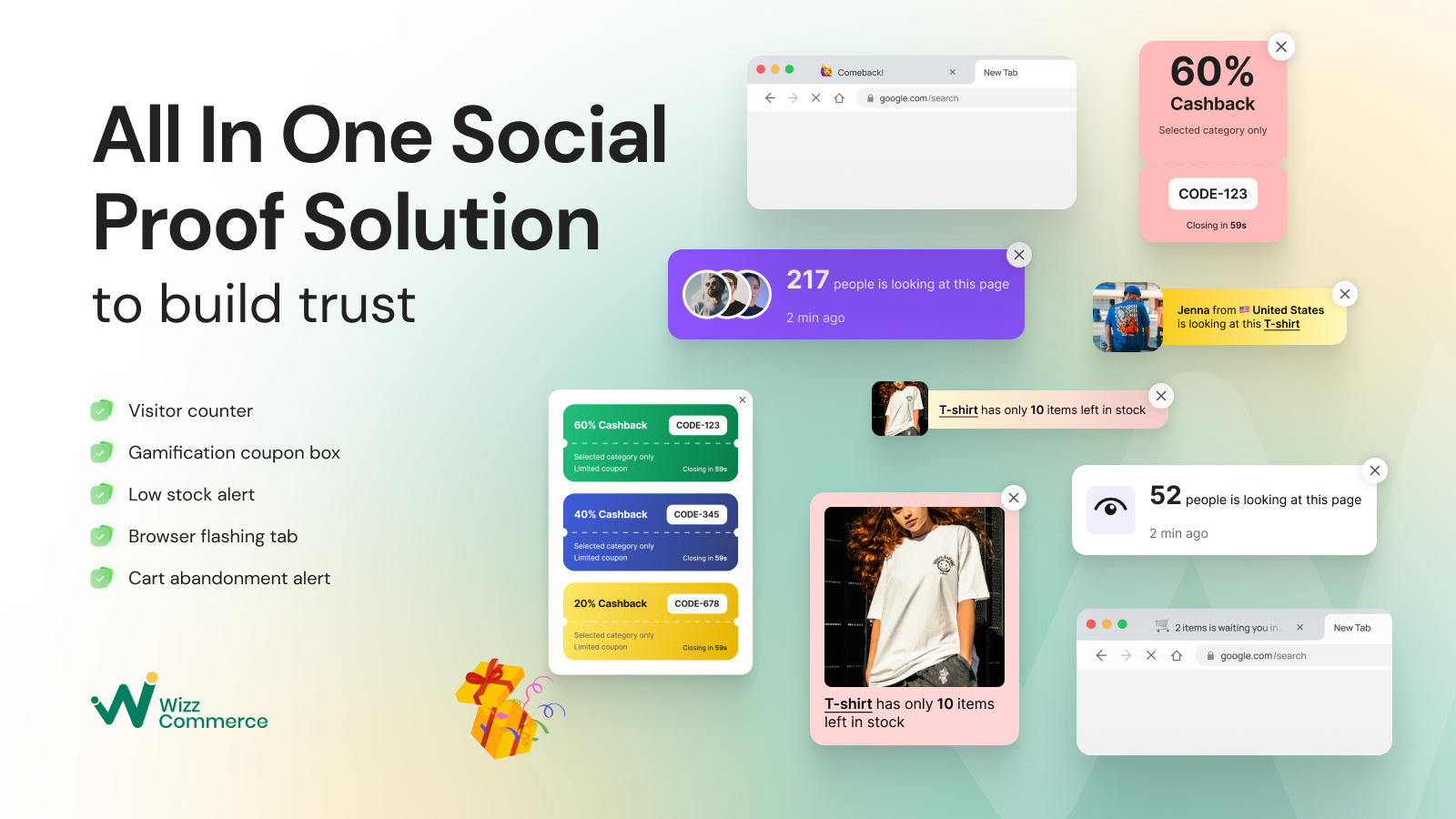 All in one social proof notification by WizzCommerce