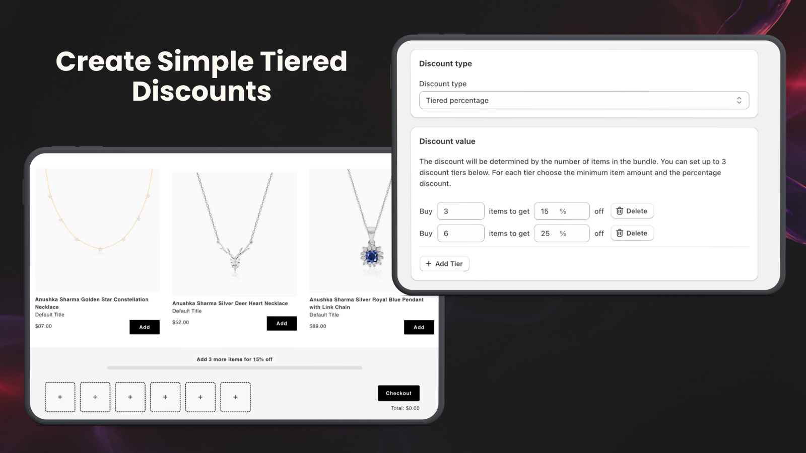 Dynamo Bundle Builder Tiered Discounting settings