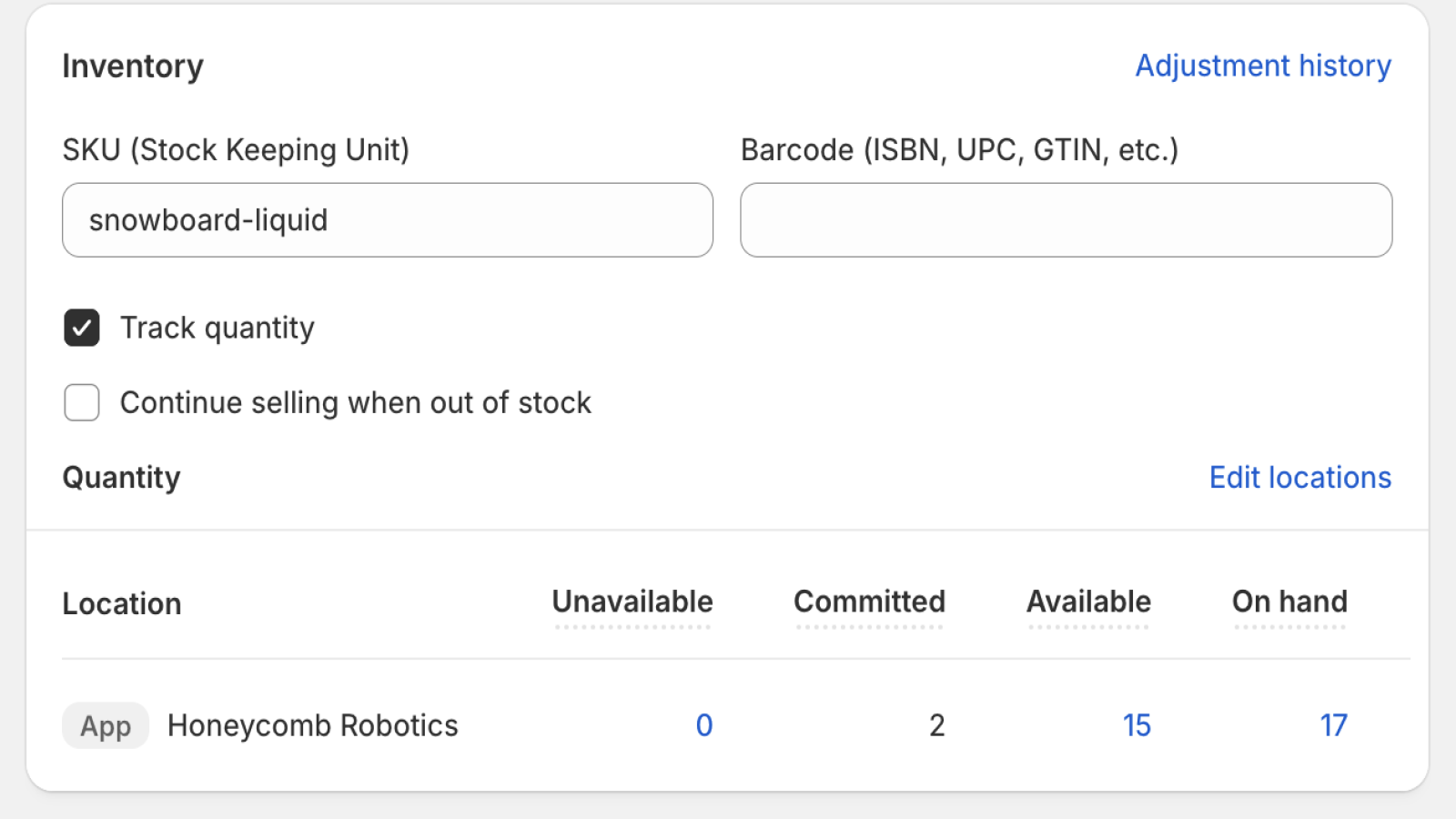 Warehouse will update inventory as they recieve it.