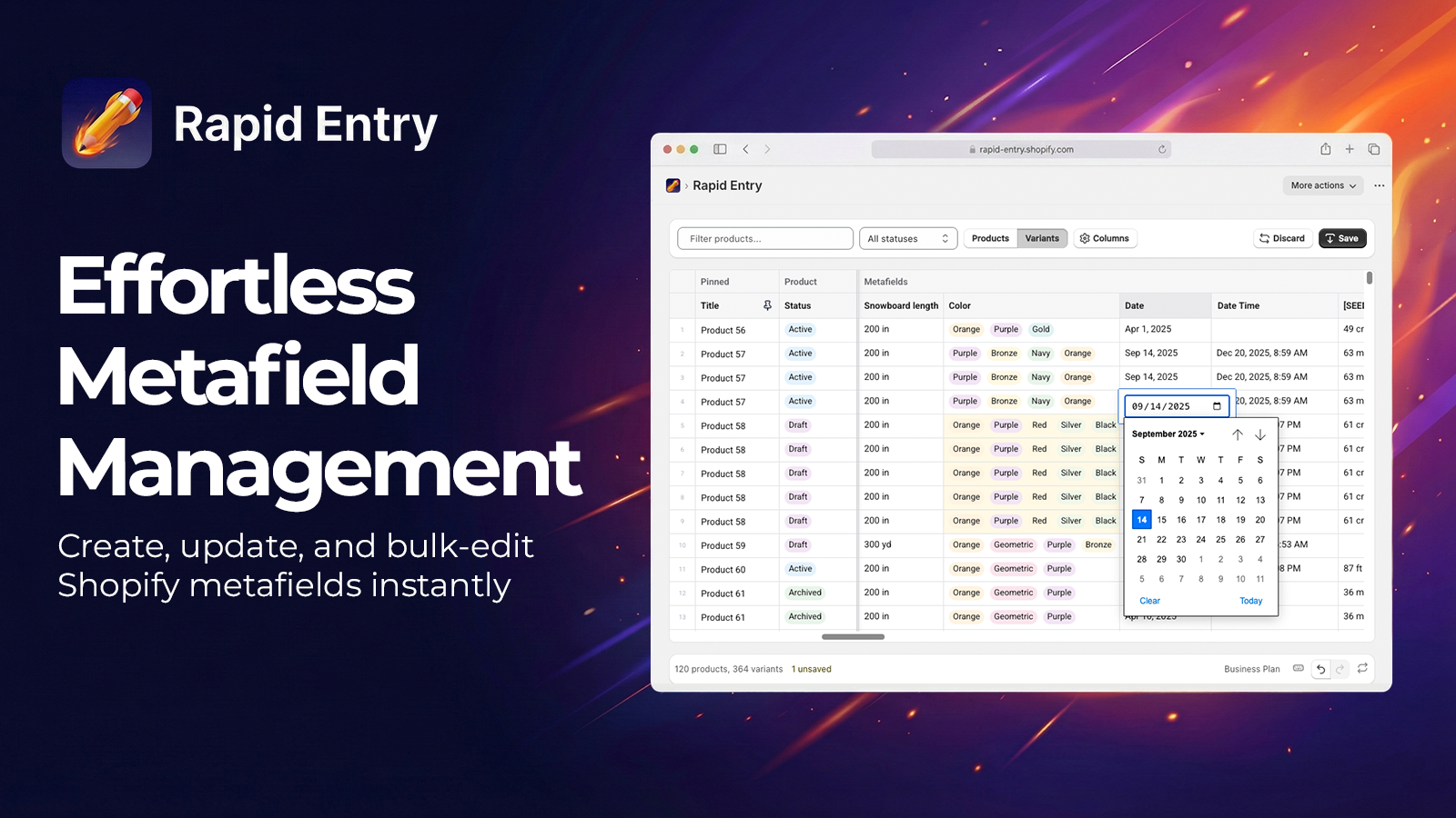 Rapid Entry - Effortless Metafield Management