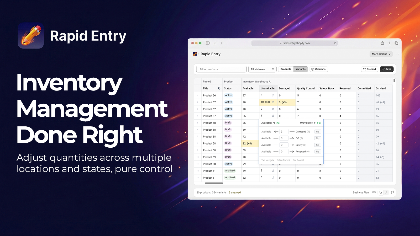 Rapid Entry - Inventory Management