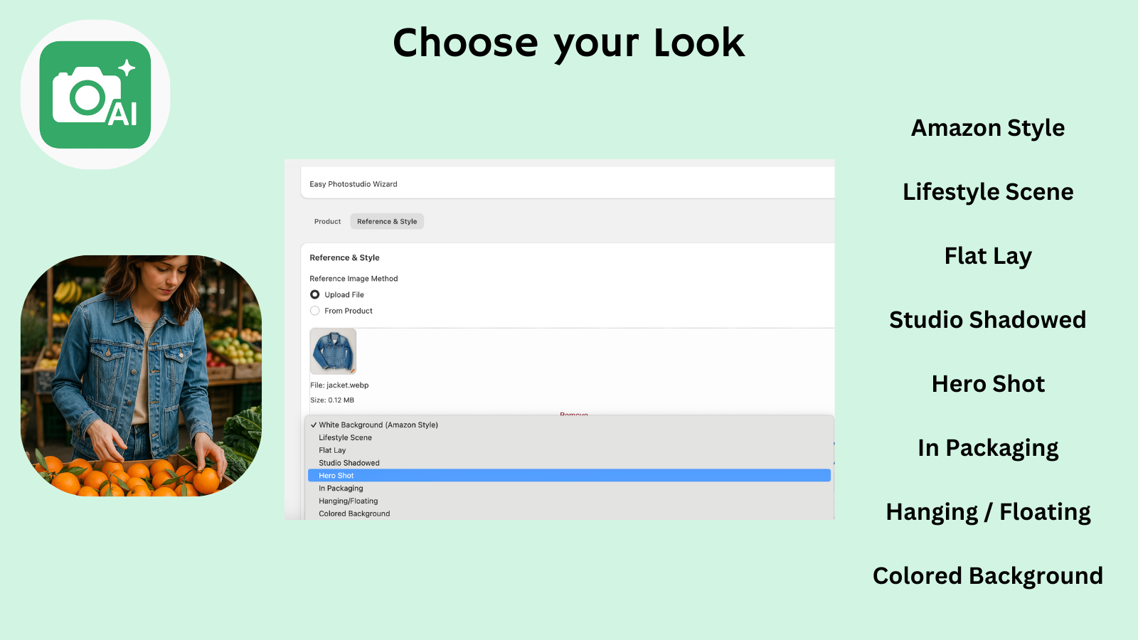 choose your look - ai product photo