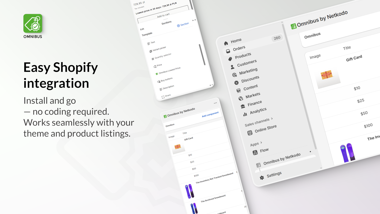 Easy Shopify integration