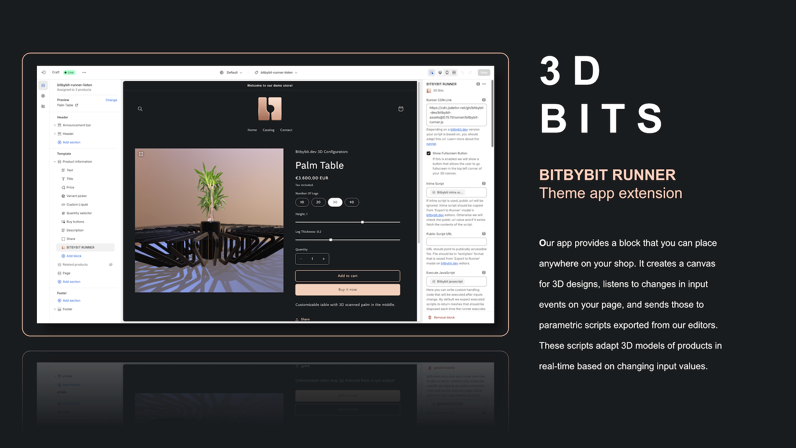 3D Bits app theme app extension called BITBYBIT-RUNNER