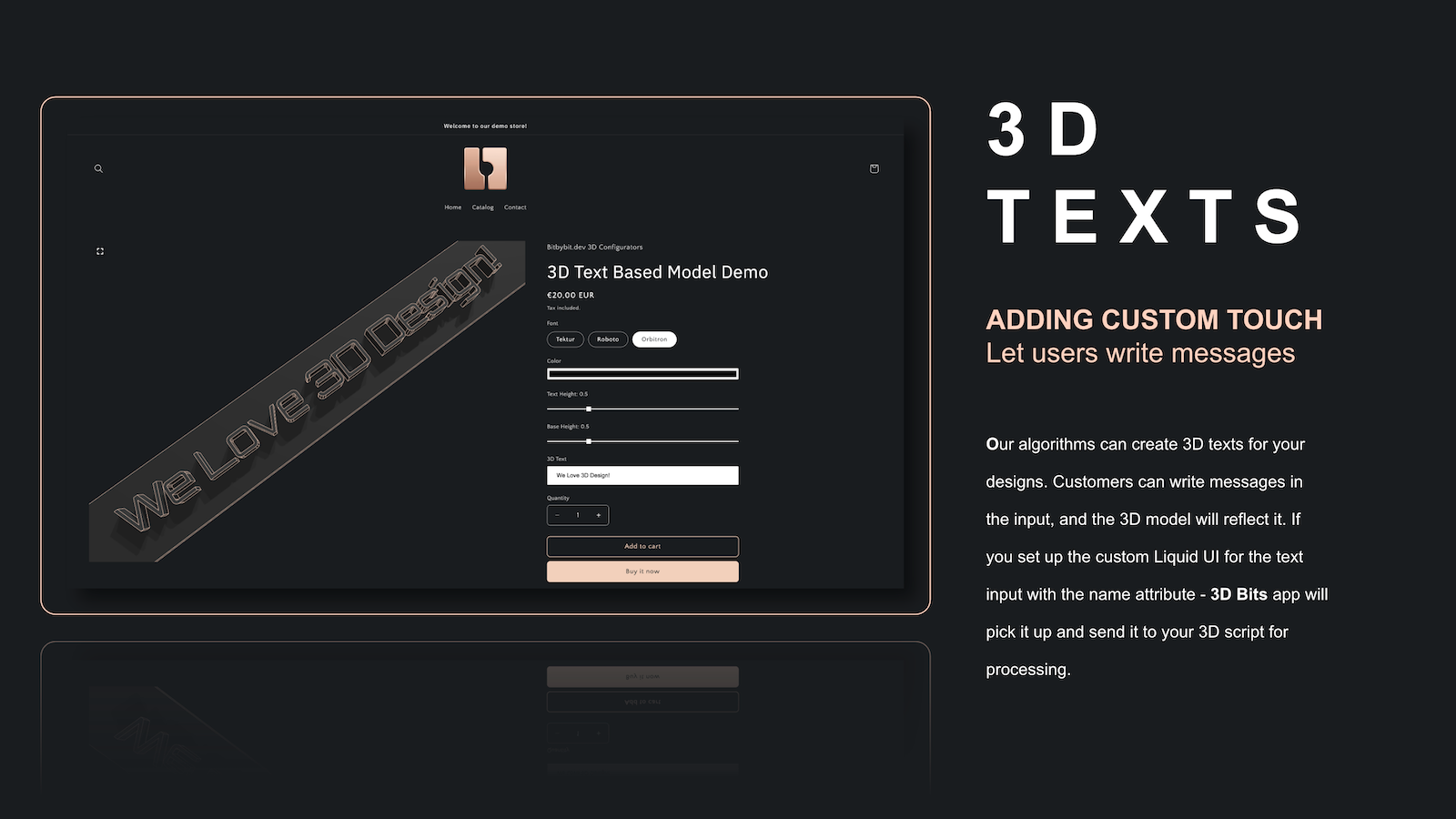 3D texts and line items are supported