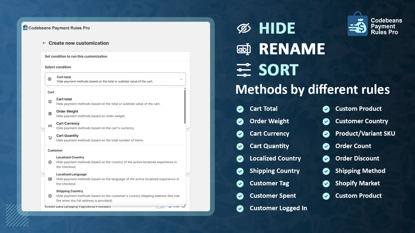 Payment method rules overview