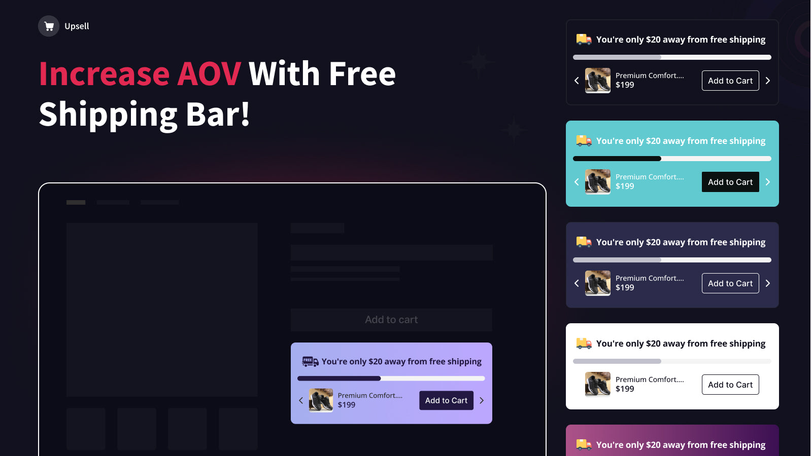 Increase Profits AOV &amp; Sales With Shipping bar &amp; countdown timer