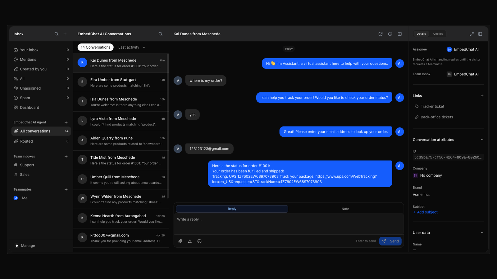 inbox ai chatbot embedchat inbox
