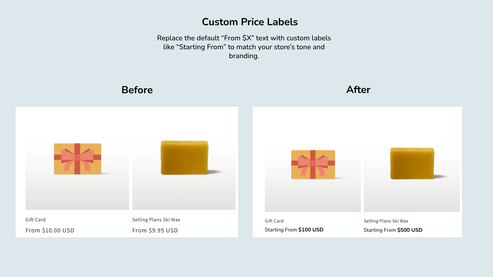 Price variations for shopify