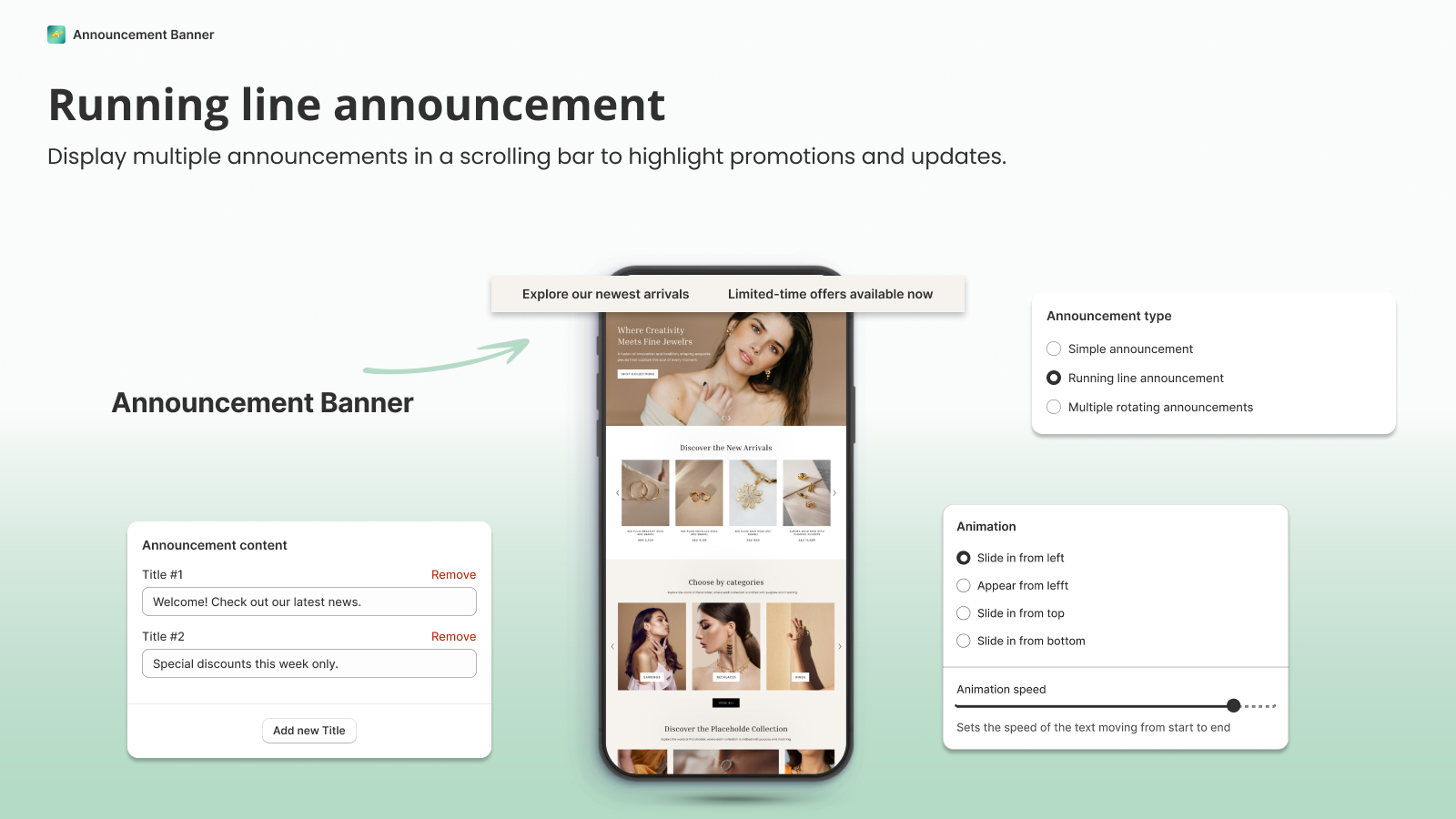 running announcement bar