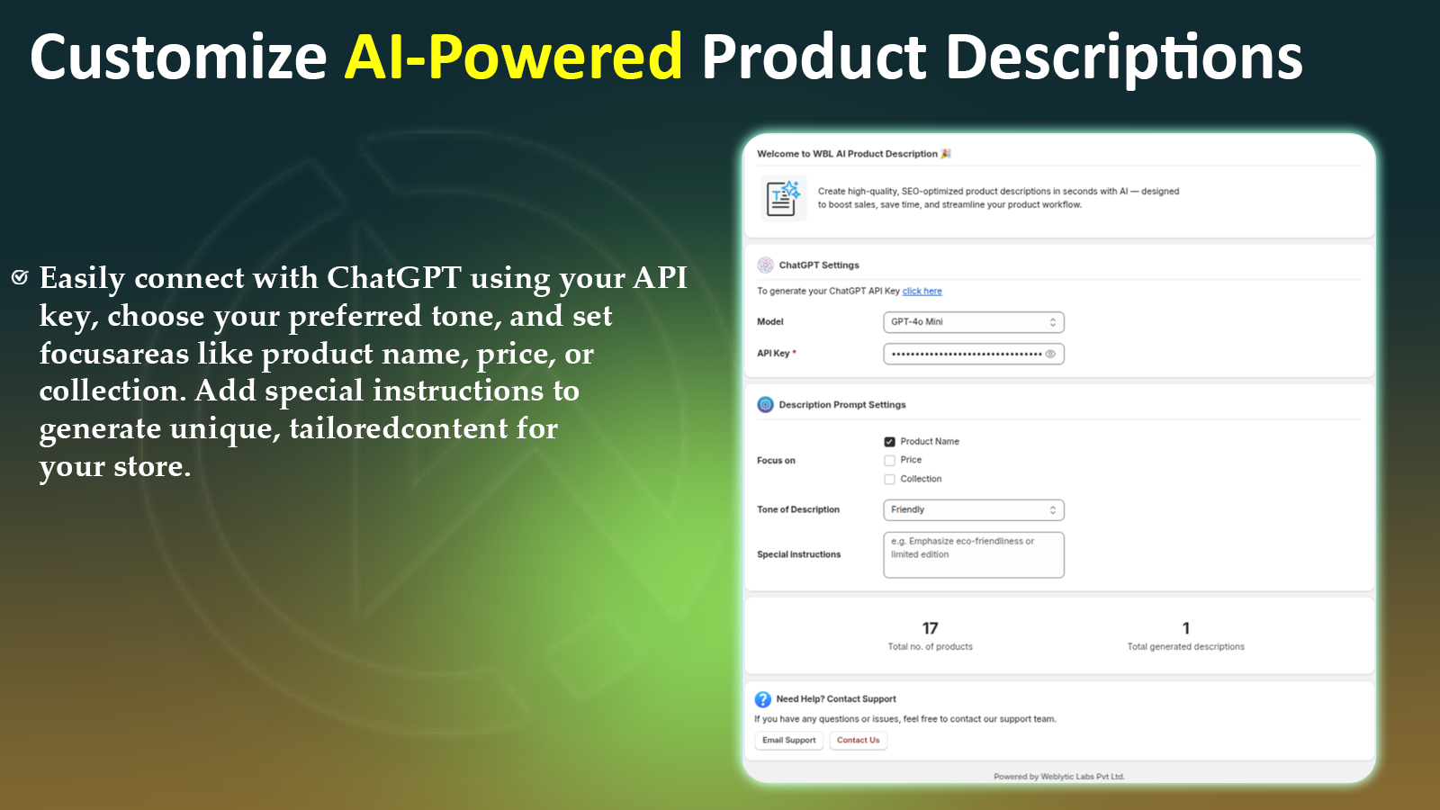 WBL- AI Product Desc ChatGPT