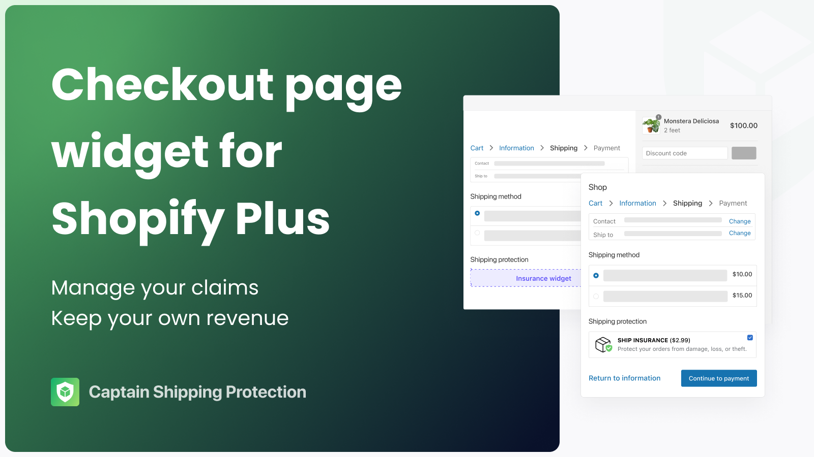 Captain Insurance shipping insurance for Shopify Plus