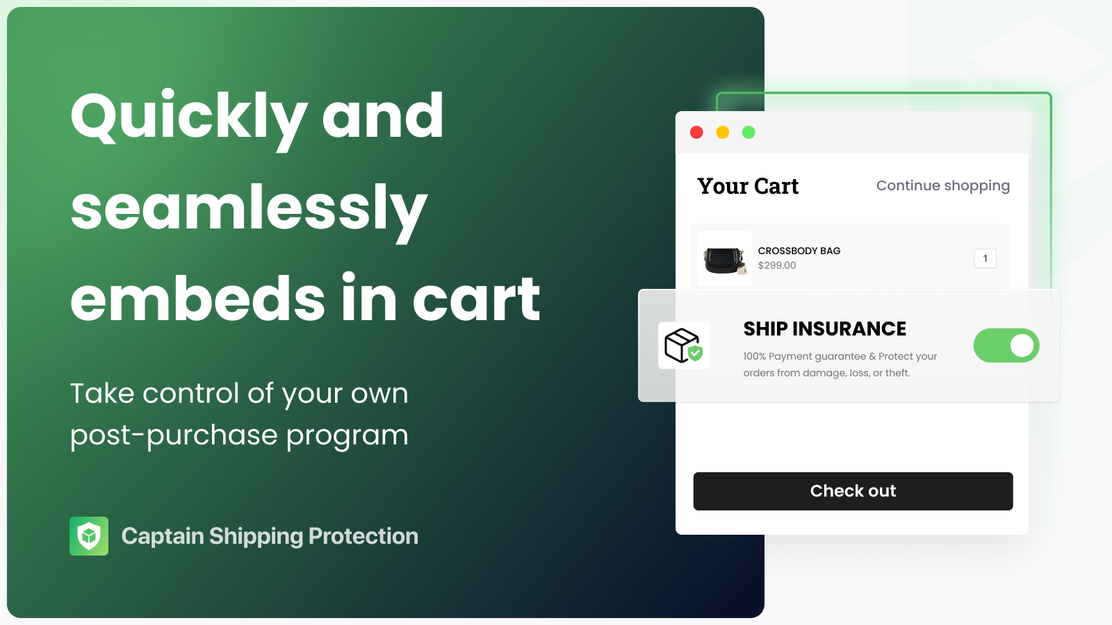 Captain Insurance Order Protection Cart Widget