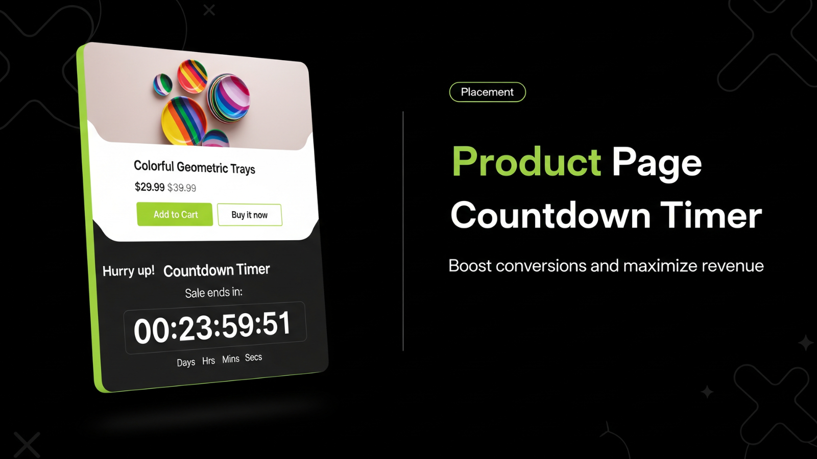 Countdown timer displayed on Shopify product page to boost sales