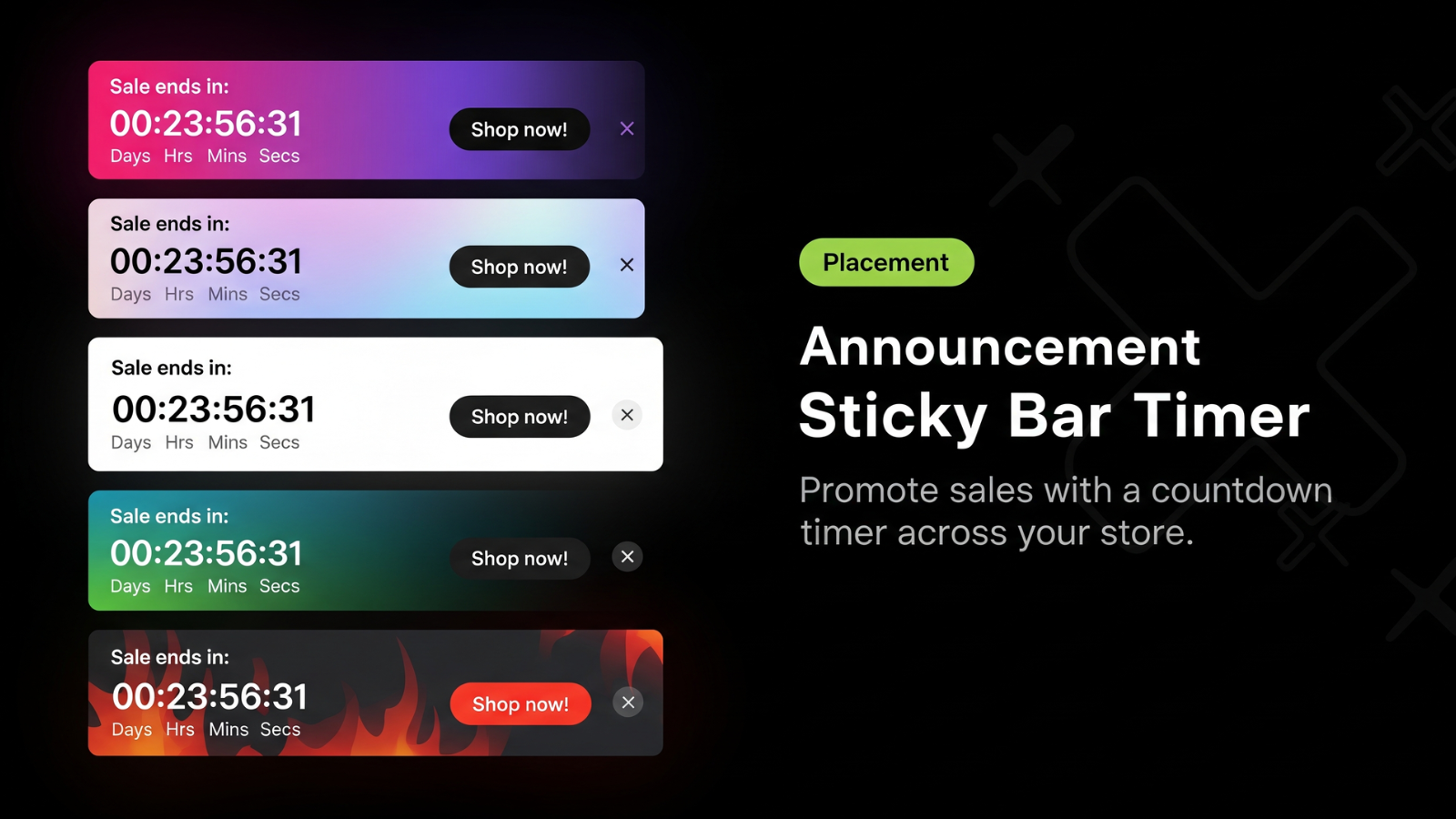 Countdown timer sticky bar to boost urgency and sale