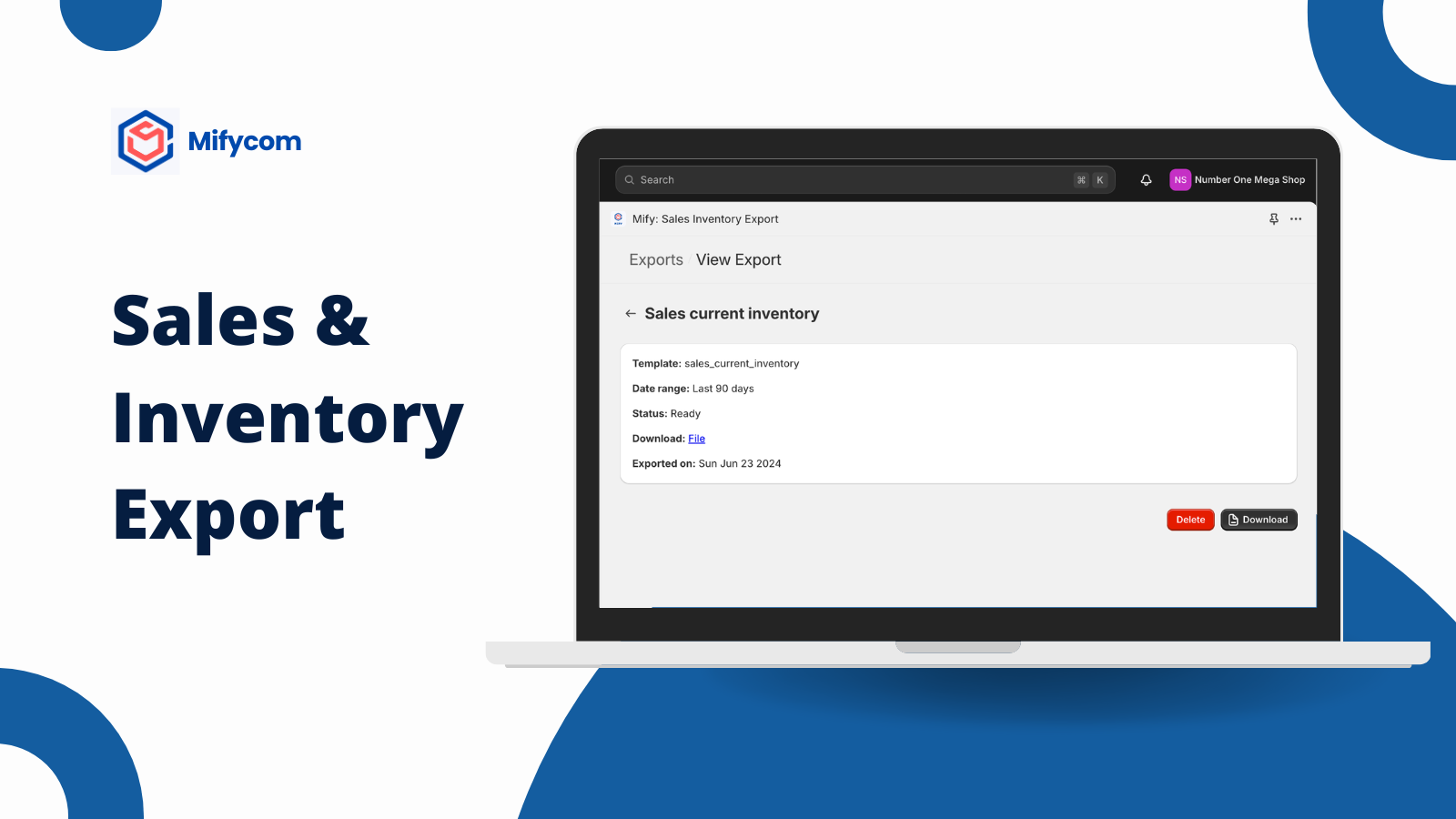 mifycom sales & inventory export