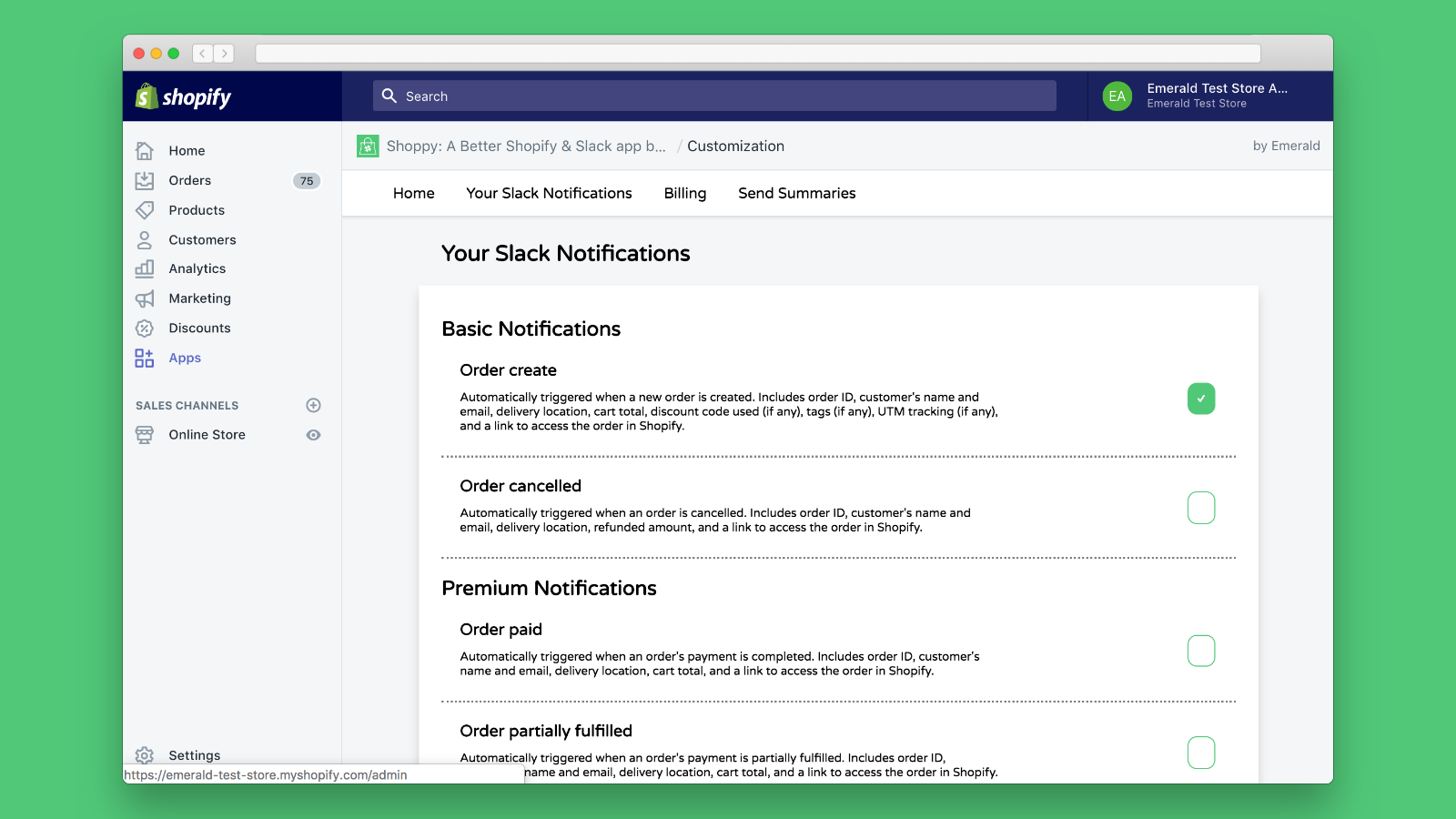 Choose what notifications to send
