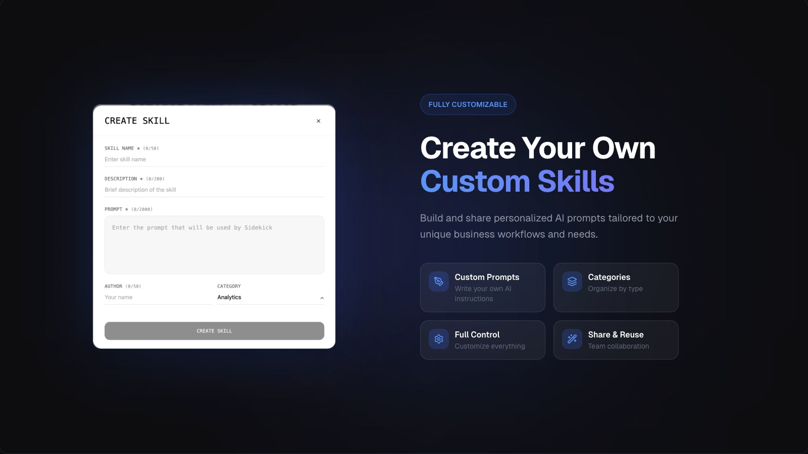 Explore Sidekick Skills library inside Shopify Admin