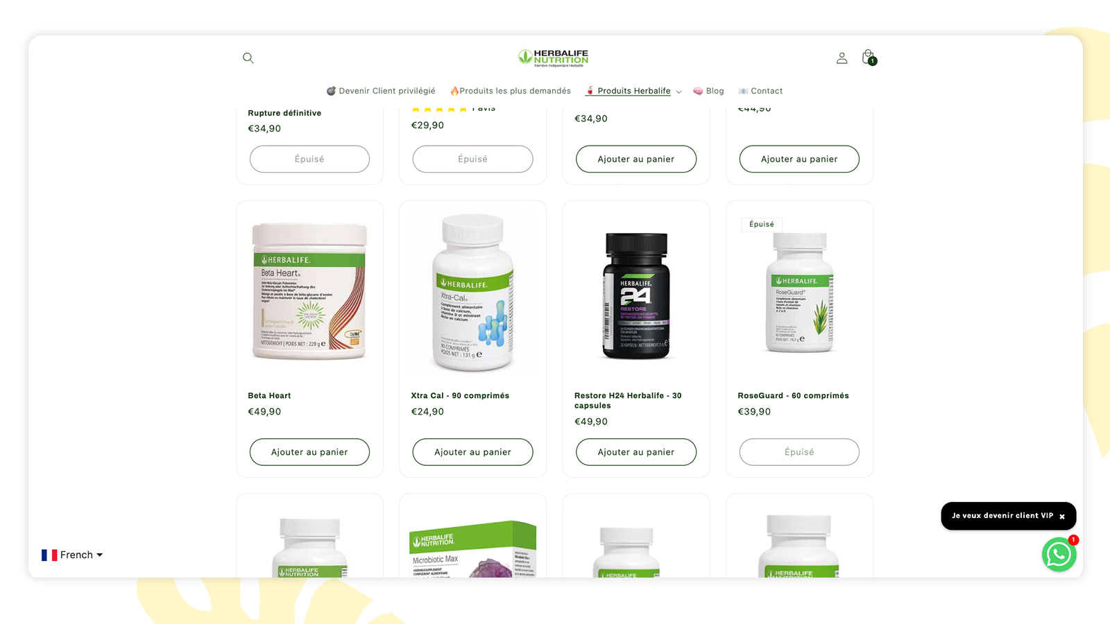 CoCo Widget on a store using whatsapp business