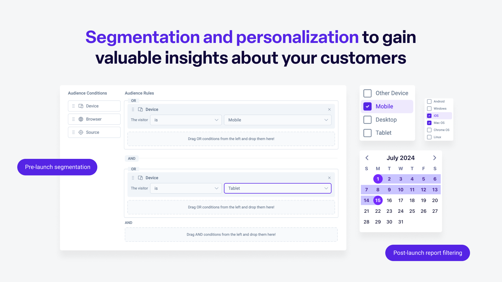 Segmentation and personalization to gain valuable insights about