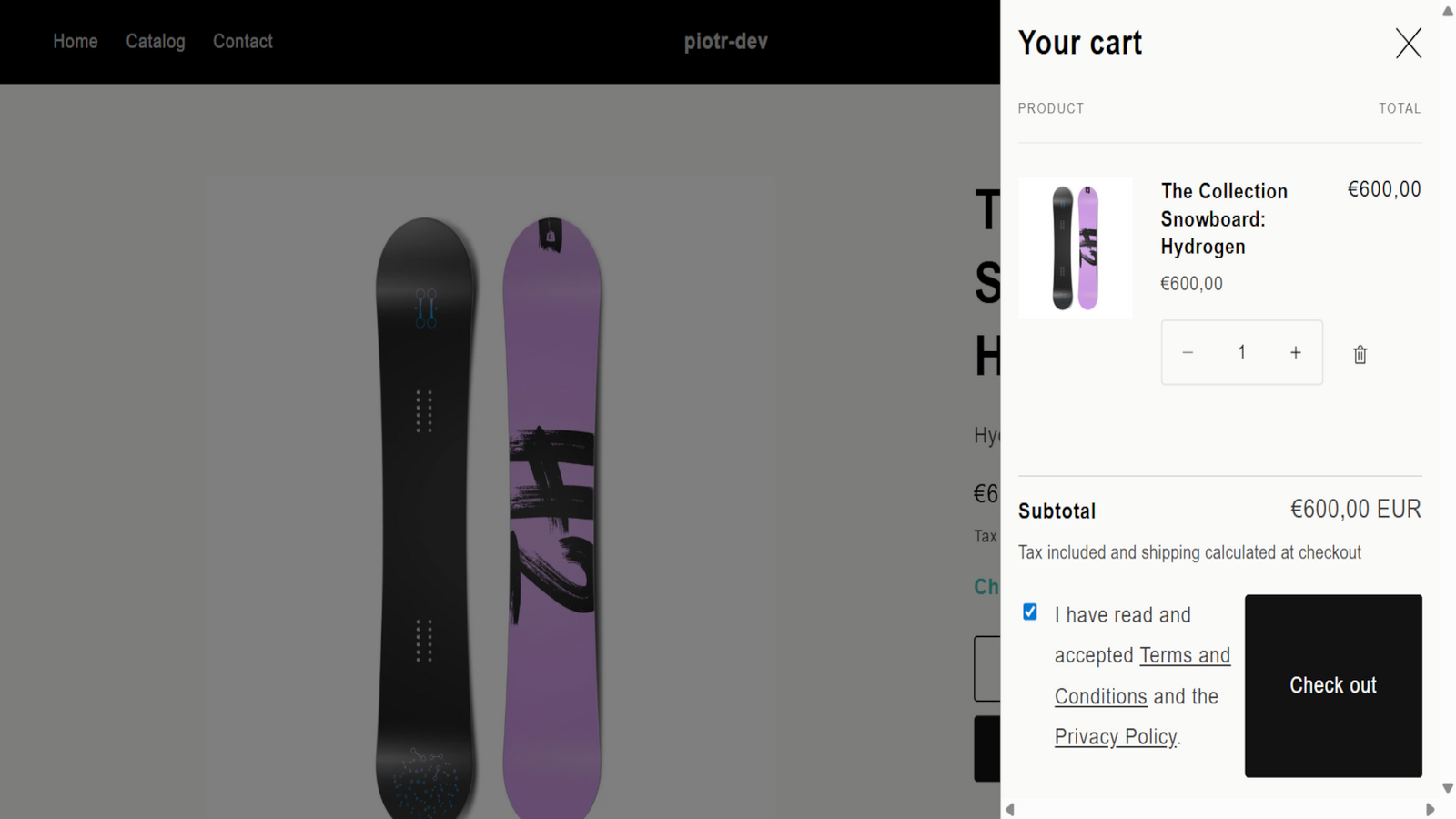 Terms of Service component in cart