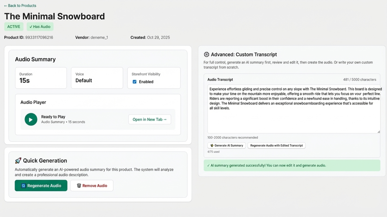 Customize AI: Quick Generation Or Advanced Options