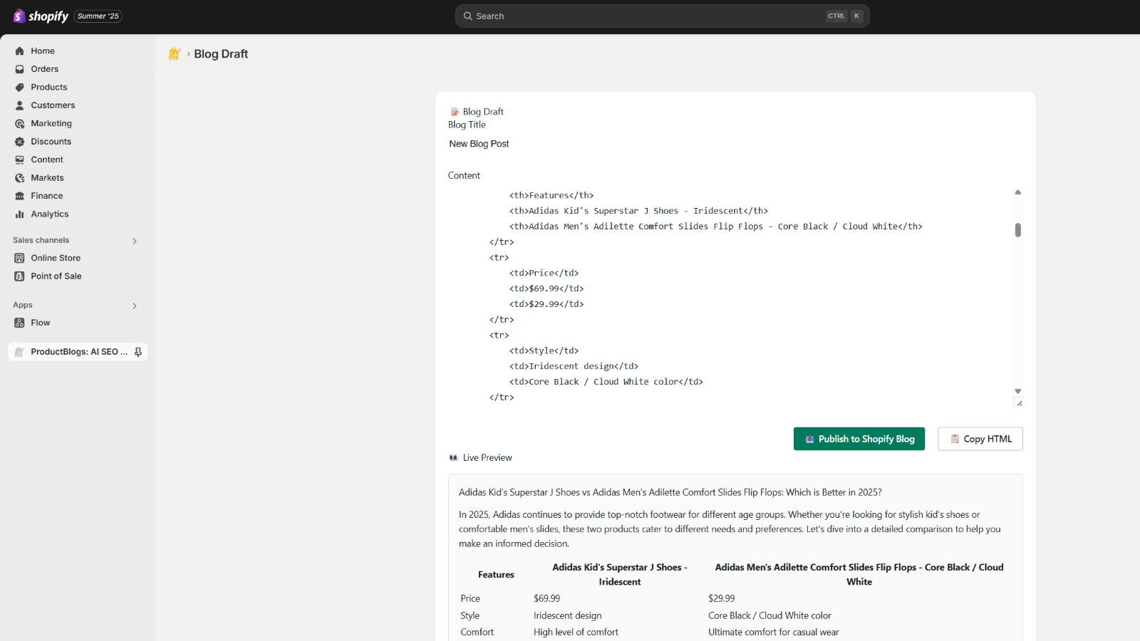 Generated blog post for fast edits