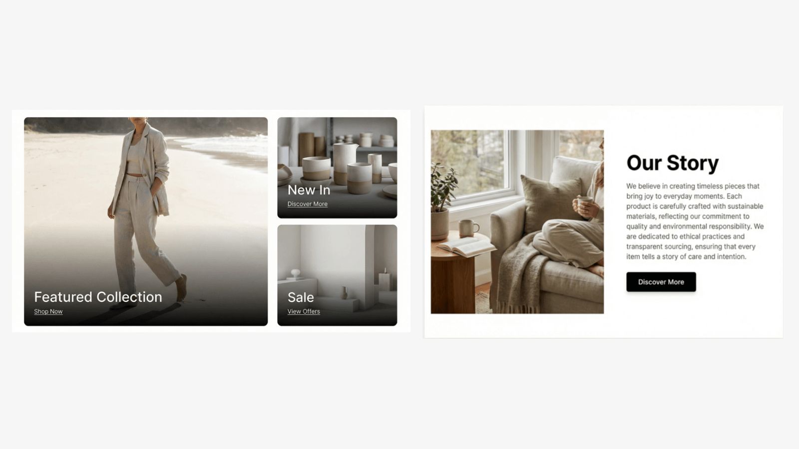 Collage and image with text layout blocks